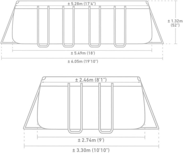 Intex Schwimmbadrahmen-Set Ultra Quadra, 549 x 274 x 132 cm, XTR 26356