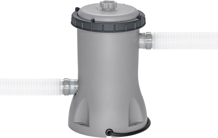 Bestway Steel Pro MAX Frame Pool-Set mit Filterpumpe Ø 366 x 100 cm, Holz-Optik (Mooreiche), rund