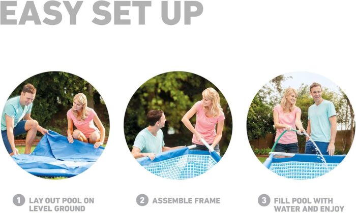 Intex Rectangular Frame Pool - Aufstellpool - 450 x 220 x 84 cm