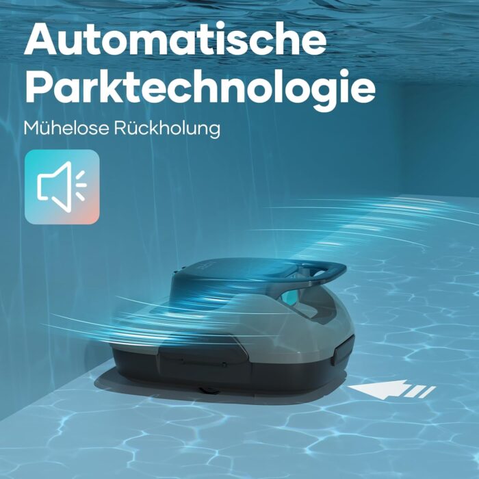 AIPER Scuba SE Poolroboter, Kabelloser Poolsauger Akku, 90 Minuten Reinigungszeit, Automatische Reinigung mit Selbsteinparkfunktion, Leichter Poolreiniger Ideal für Pools mit Flachem Boden