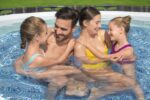 Bestway Steel Pro MAX Frame Pool-Set mit Filterpumpe Ø 366 x 100 cm, Holz-Optik (Mooreiche), rund