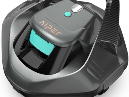 AIPER Poolroboter, Kabellos Poolsauger Akku, Bodensauger mit 90 Min Laufzeit, Automatisches Parken, Dual-Antriebsmotoren & LED-Anzeigen, Ideal für Flachem Boden Pool bis zu 80 m²