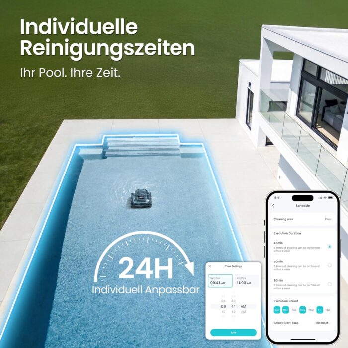 (2026 Upgrade) AIPER Scuba S1 Poolroboter Boden und Wand, Wasserlinienreinigung, Doppelfiltration, 240 Min Laufzeit, Intelligente Navigation, App-Steuerung & OTA-Updates für Einbau- und Aufstellpools