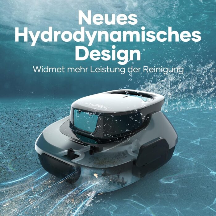 AIPER Scuba SE Poolroboter, Kabelloser Poolsauger Akku, 90 Minuten Reinigungszeit, Automatische Reinigung mit Selbsteinparkfunktion, Leichter Poolreiniger Ideal für Pools mit Flachem Boden
