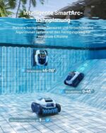 Spino E1 Poolroboter Akku Boden und Wand, 210 Min Kabellos Poolsauger, Max 21950 LPH, Poolreiniger mit 5 Reinigungsmodi, Auto Wasserlinien Parkfunktion & SmartArc Routenplan,bis 150㎡ (E1)