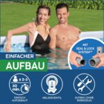 Bestway Power Steel Frame Pool Set, oval, mit Filterpumpe 305 x 200 x 84 cm, grau, 5614A