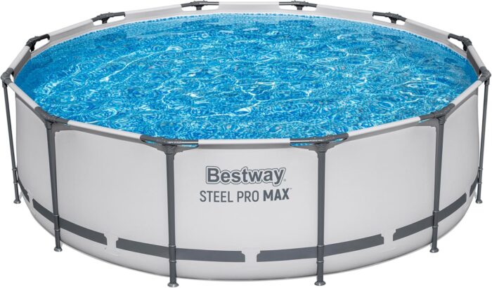 Bestway® Steel Pro MAX™ Aufstellpool-Set mit Filterpumpe Ø 366 x 100 cm, lichtgrau, rund